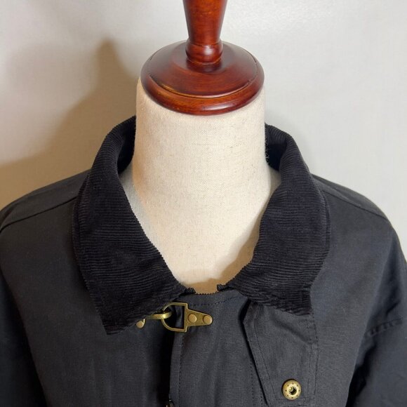 Madewell x Alpha Industries $265 Waxed Cotton Car Coat Black Size M NS730 - Picture 12 of 16